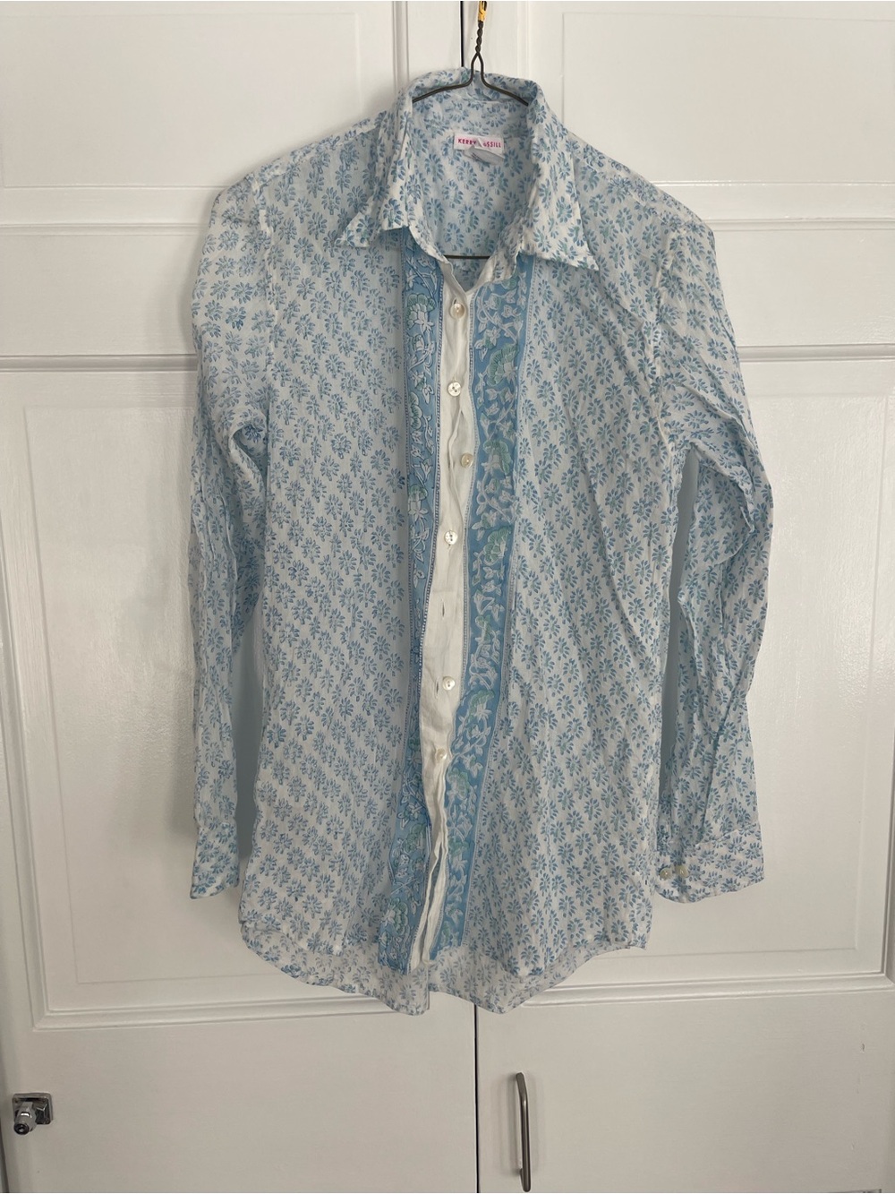 Kerry Cassill | block print floral button up